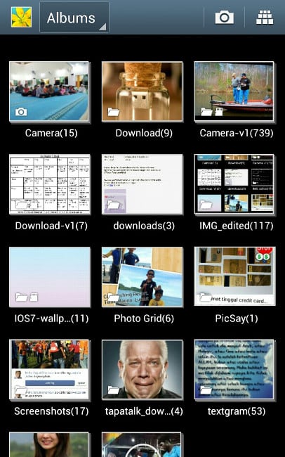 الصور المصغرة في معرض Android