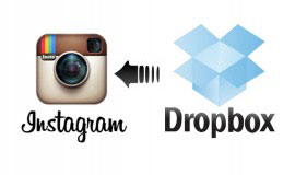 صور على Instagram من جهاز كمبيوتر يستخدم Dropbox