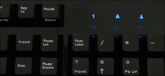 Num Lock على لوحة المفاتيح